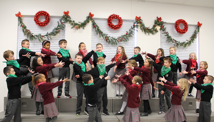 Young students presenting their Christmas Sing