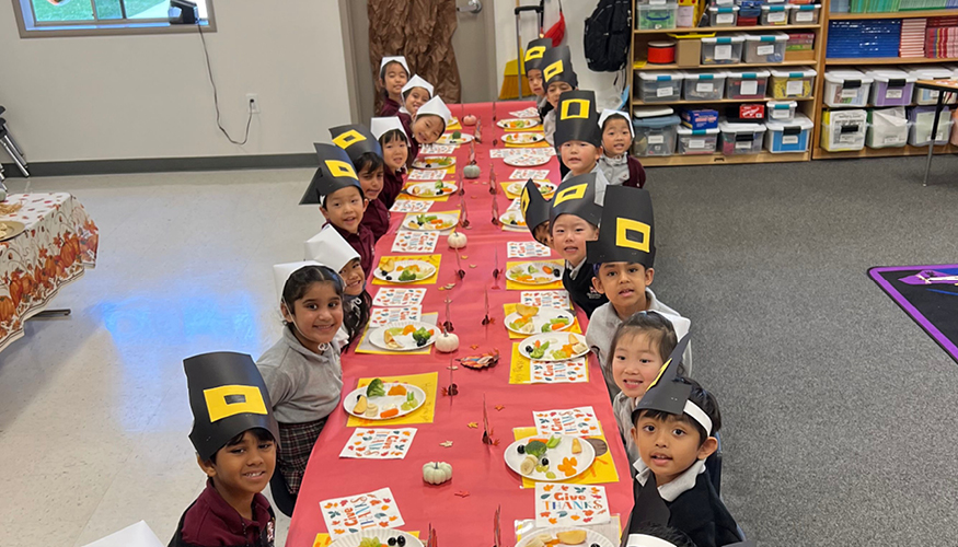 A classroom of students enjoying Feast Days festivities